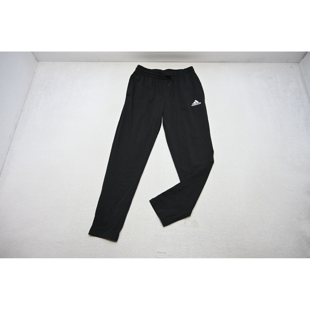 Adidas Sweatpants Tapered Mens Medium Black Joggers Logo Athletic Excellent